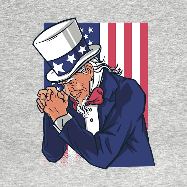 Uncle Sam Praying For Our Nation by BamBam